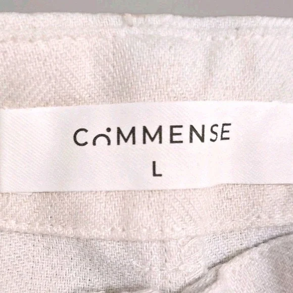 Commense Womens Large White Linen Viscose‎ Wide Leg Trousers Pleated High Waist - Picture 6 of 8